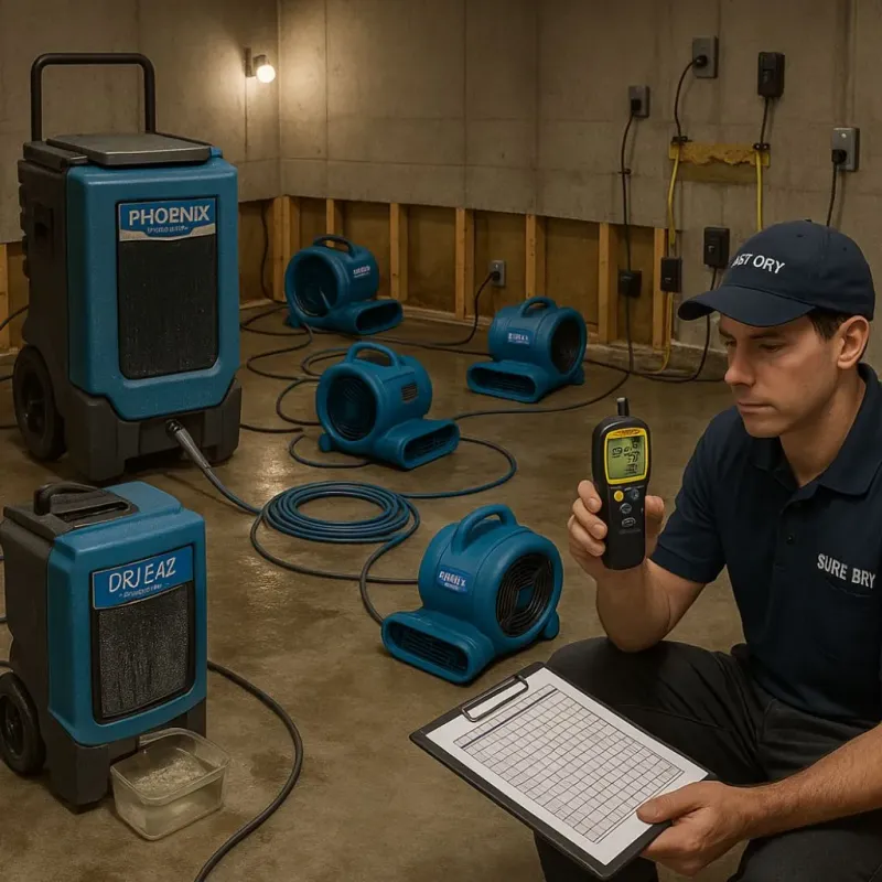 Structural Drying and Dehumidification process in Lewisburg, TN